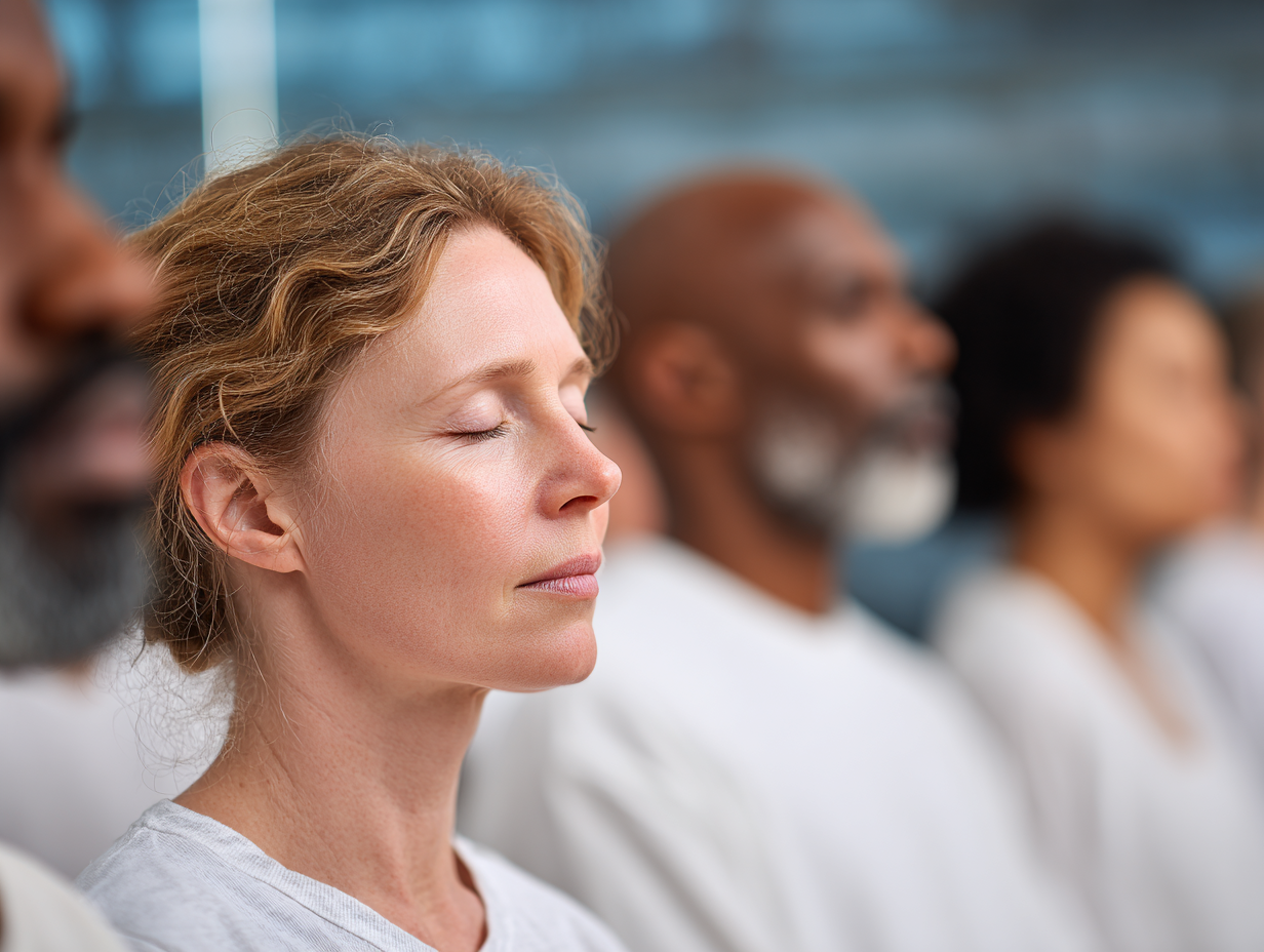 Žena praktizuje jogu v prírode